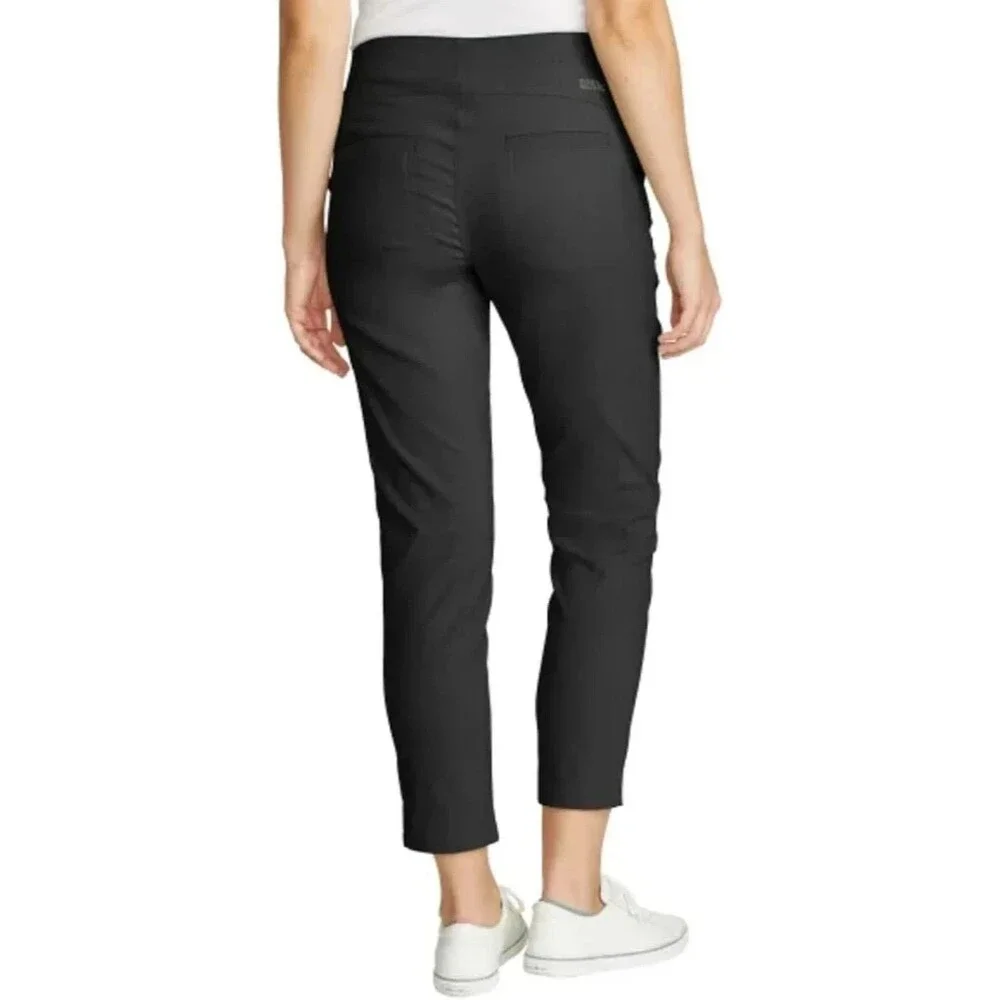 Eddie Bauer Women's Performance Stretch Horizon Straight Ankle Pant Black Size 8